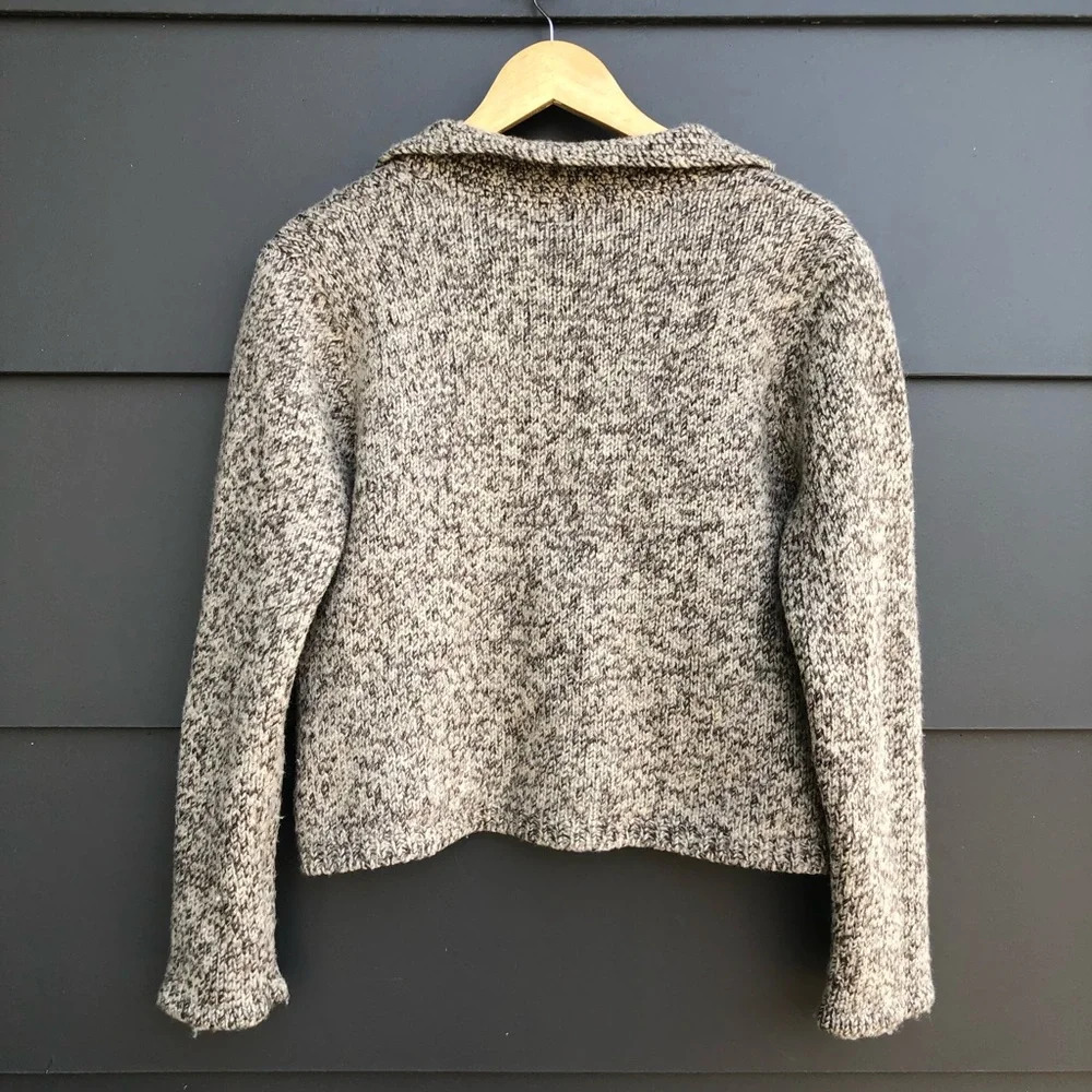 Cropped Wool mix Cardigan - Acrylic/wool mix - two-tone yarn - XL - Picture 4 of 8